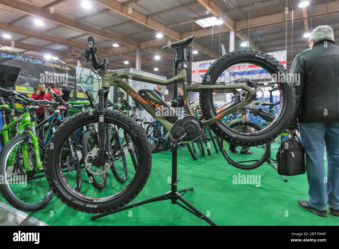 KYIV, UKRAINE - FEBRUARY 26, 2016: Haibike fatbike trade German  manufacturer booth during International Bicycle Exhibition VELOBIKE 2016 in  KyivExpoPl Stock Photo - Alamy