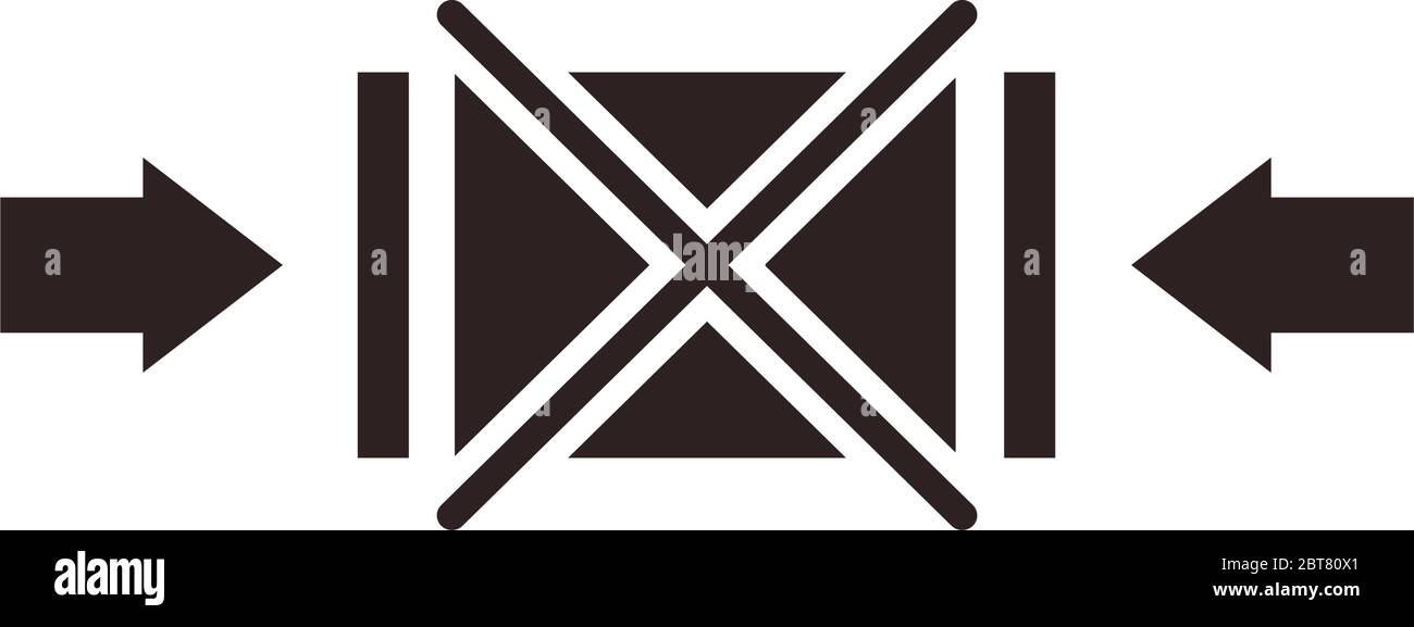 Do not clamp as indicated flat style icon design, Cardboard delivery