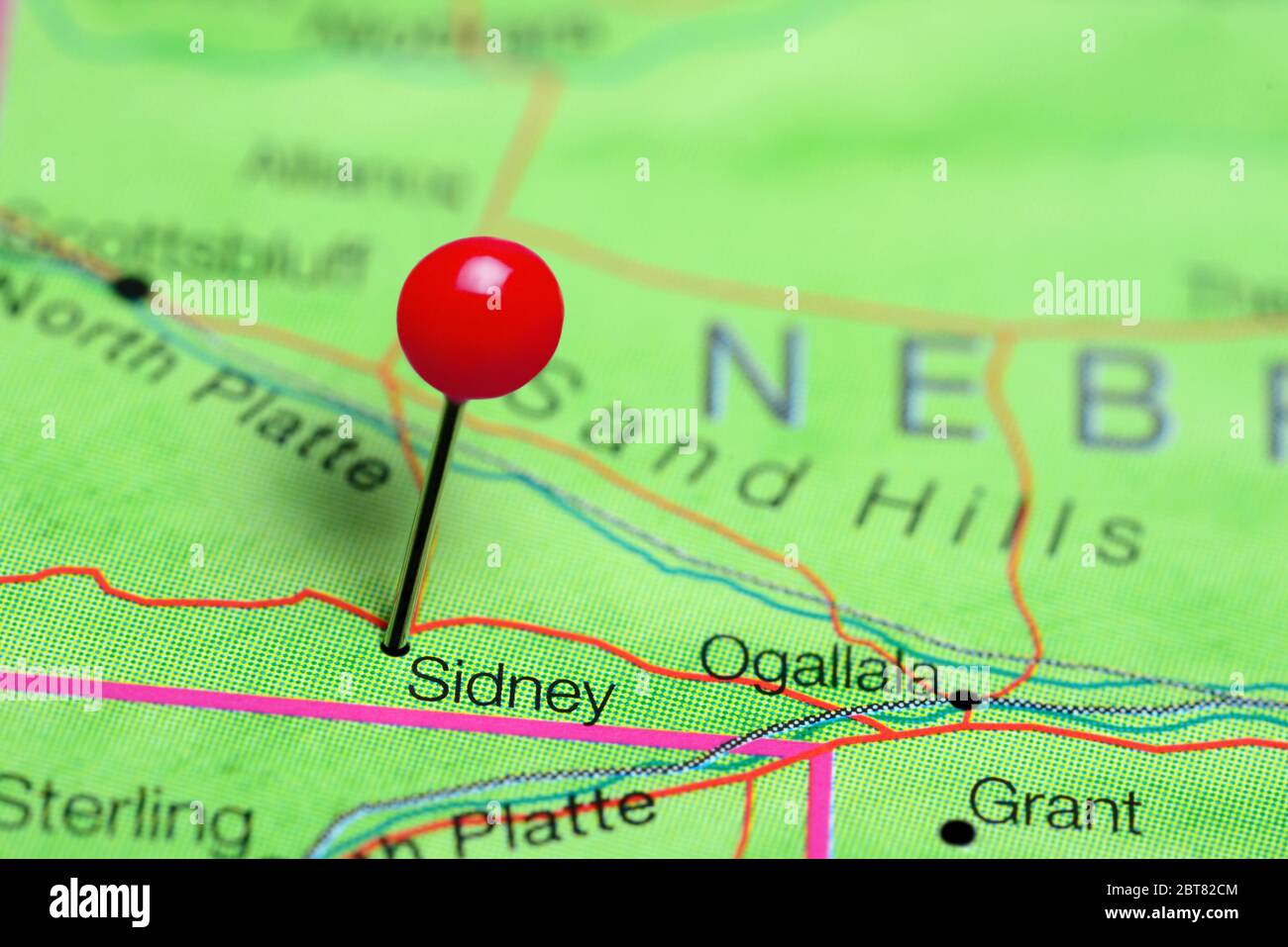 Sidney nebraska on a map hires stock photography and images Alamy