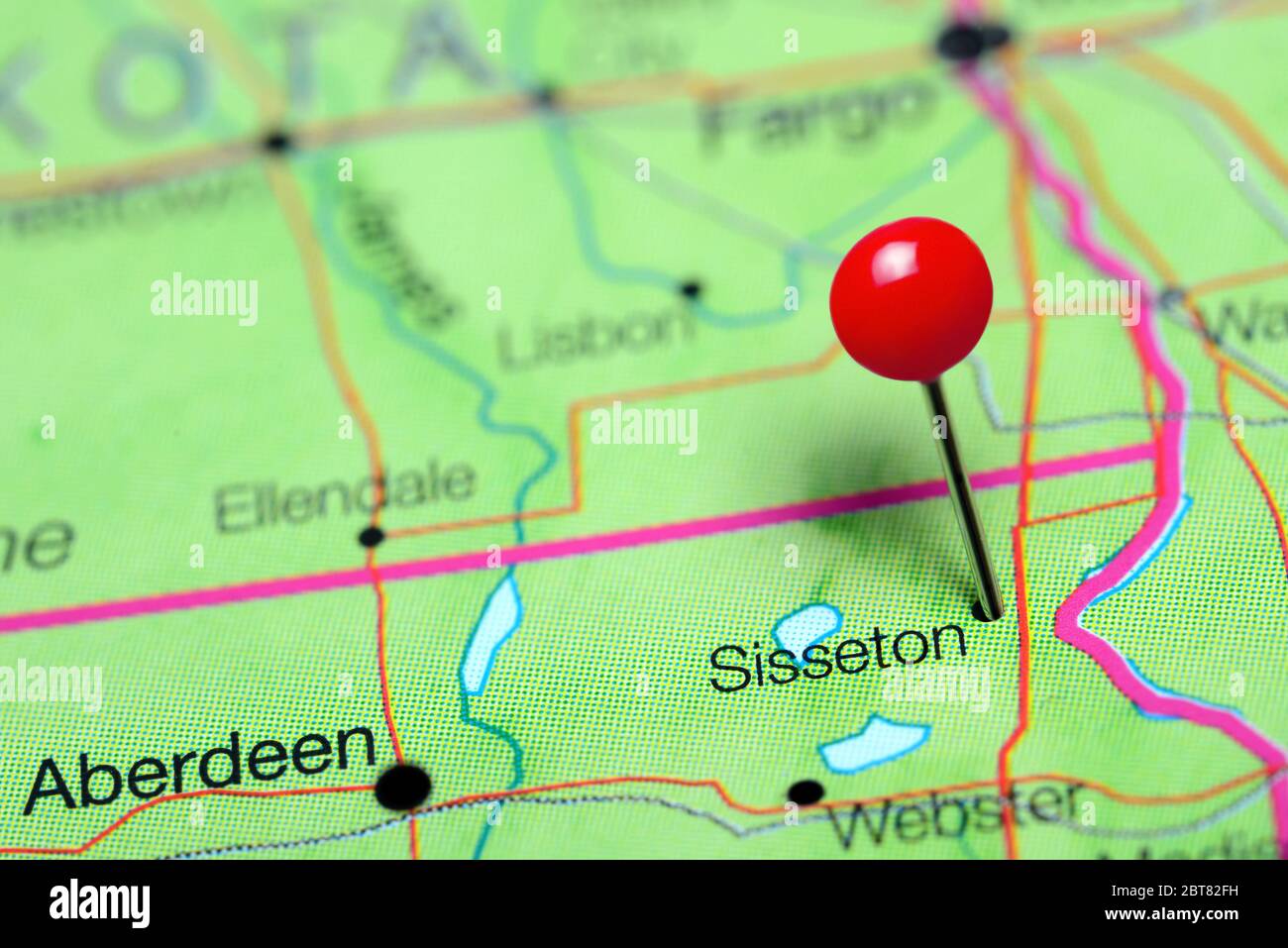 Sisseton South Dakota Map Sisseton Pinned On A Map Of South Dakota, Usa Stock Photo - Alamy