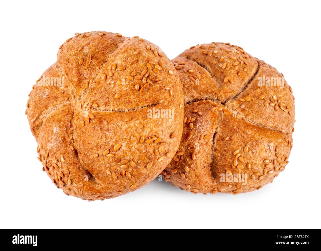 Bread rolls on white background Stock Photo