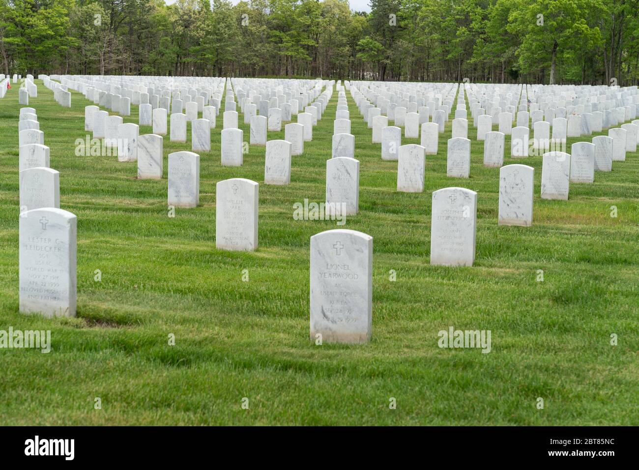 Riverhead, NY May 23, 2020 View of Calverton National Cemetery for