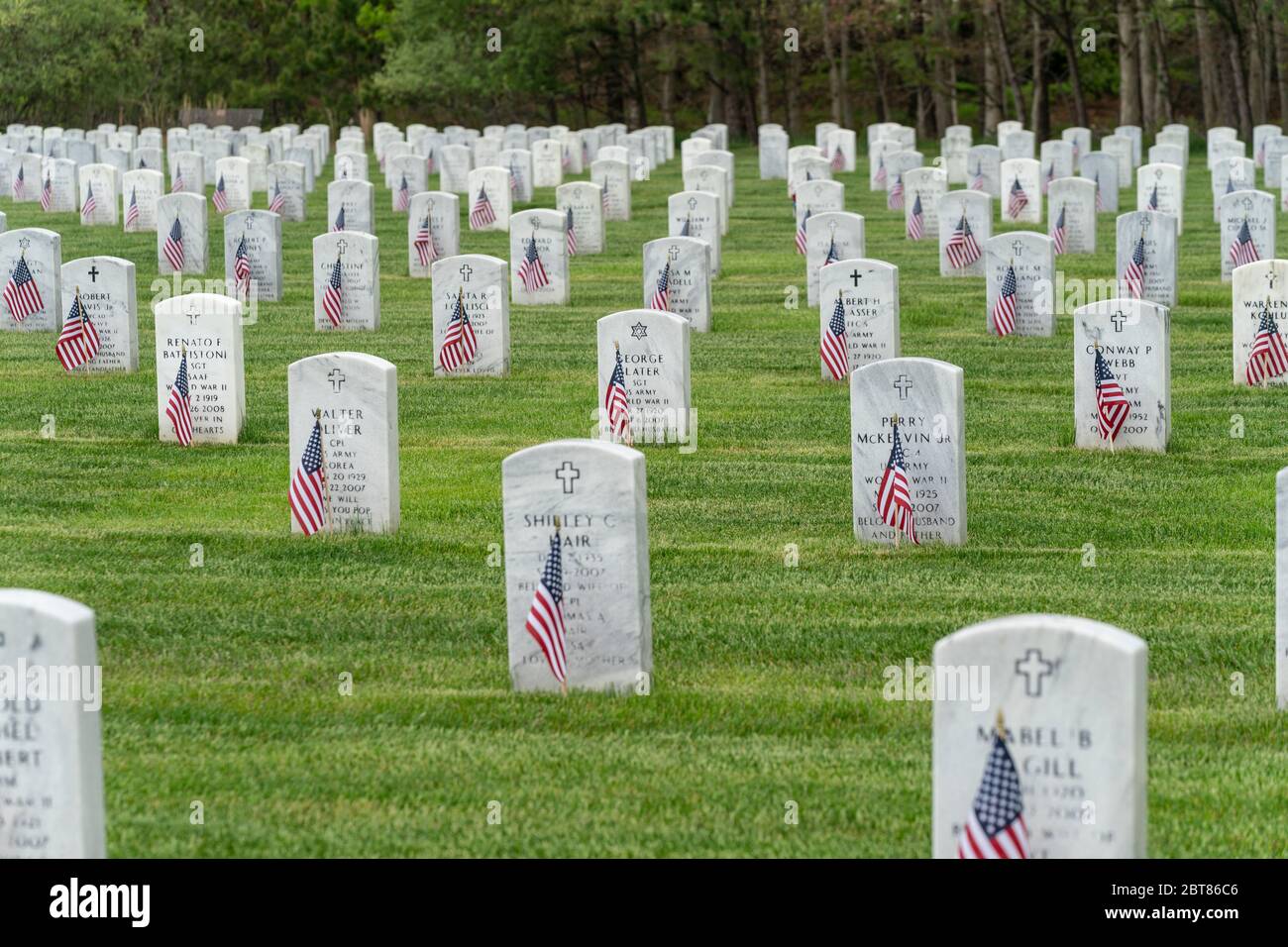 Riverhead, NY May 23, 2020 View of Calverton National Cemetery for
