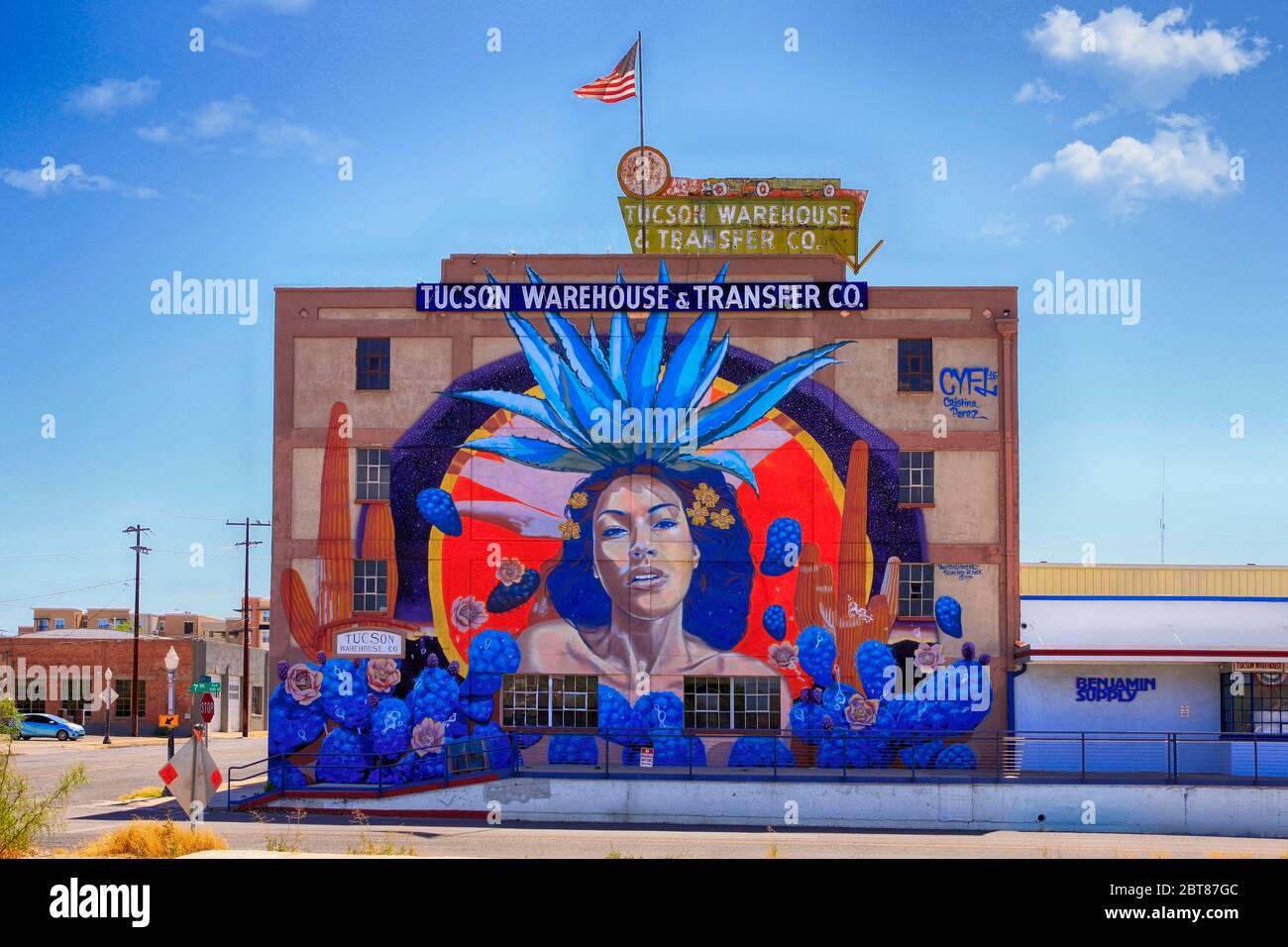 Famous giant mural on the side of the Tucson Warehouse & Transfer Co