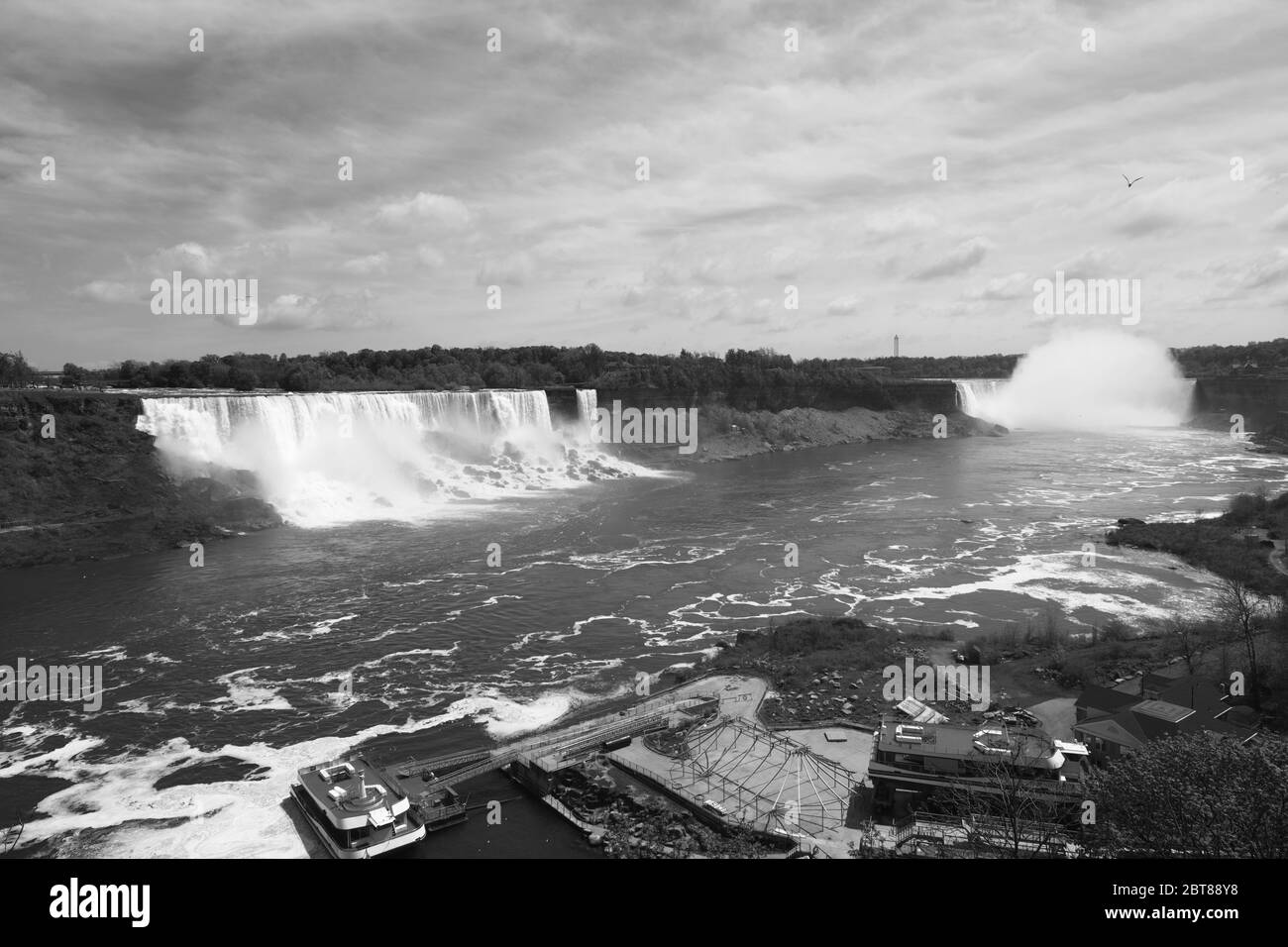 Niagara Falls in Black n White Stock Photo