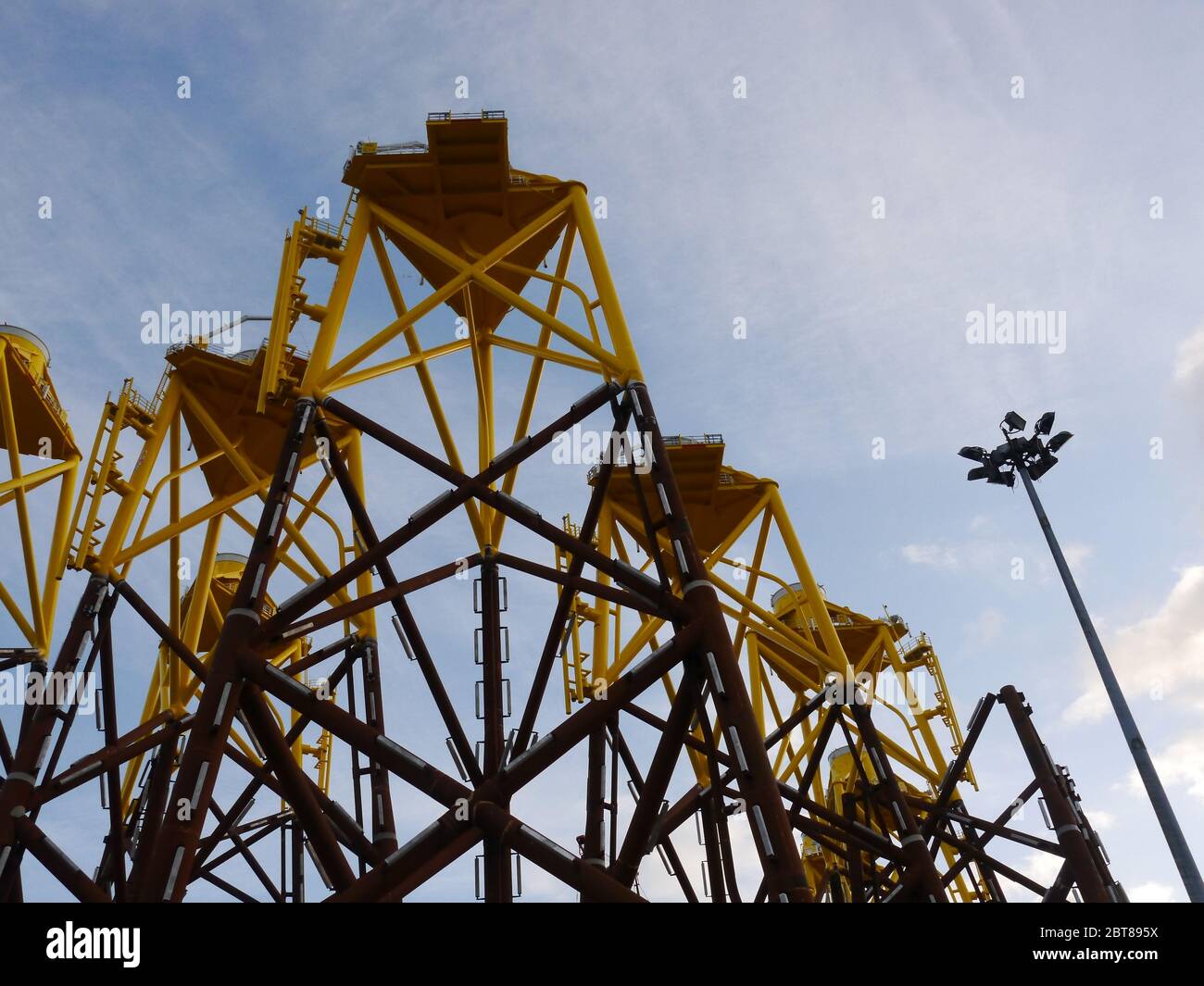 Wind Turbine Support structure fabrication at Smulders, Wallsend, UK Stock Photo