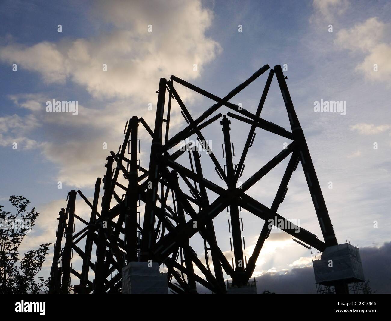Wind Turbine Support structure fabrication at Smulders, Wallsend, UK Stock Photo