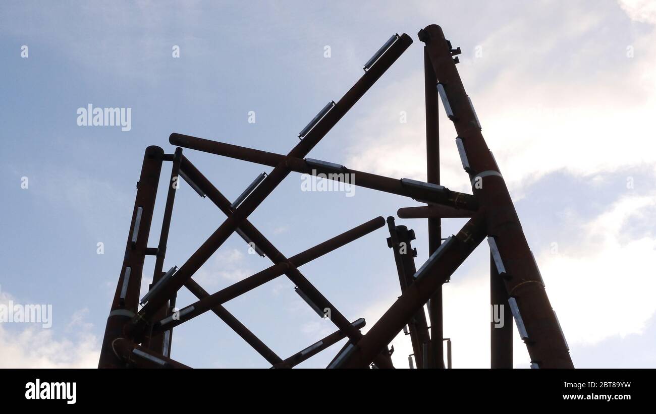 Wind Turbine Support structure fabrication at Smulders, Wallsend, UK Stock Photo