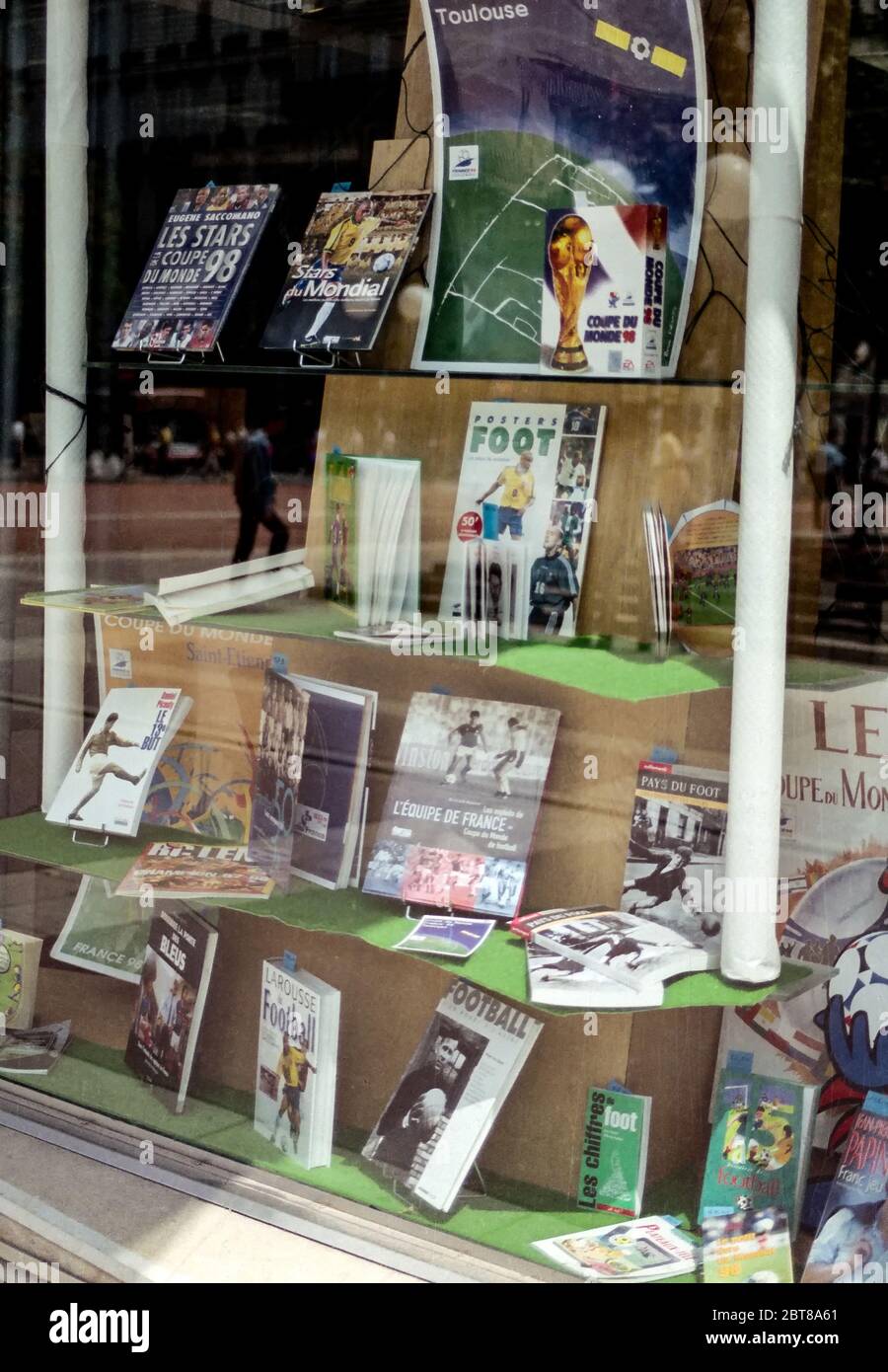 Bookstore window during the 1998 World Cup Stock Photo