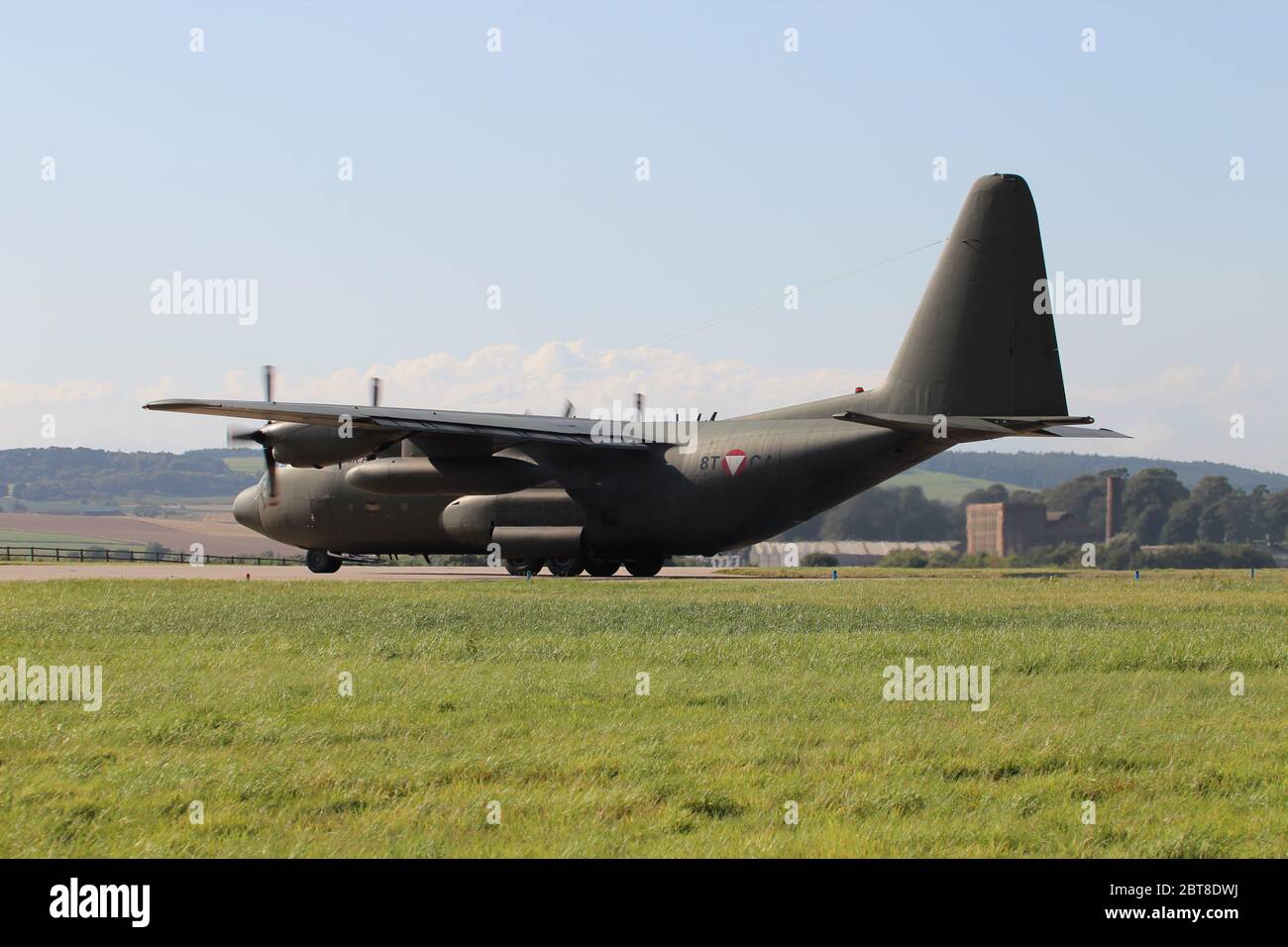 8T-CA, a Lockheed C-130K Hercules operated by the Austrian Air Force, at RAF Leuchars in Fife, Scotland Stock Photo