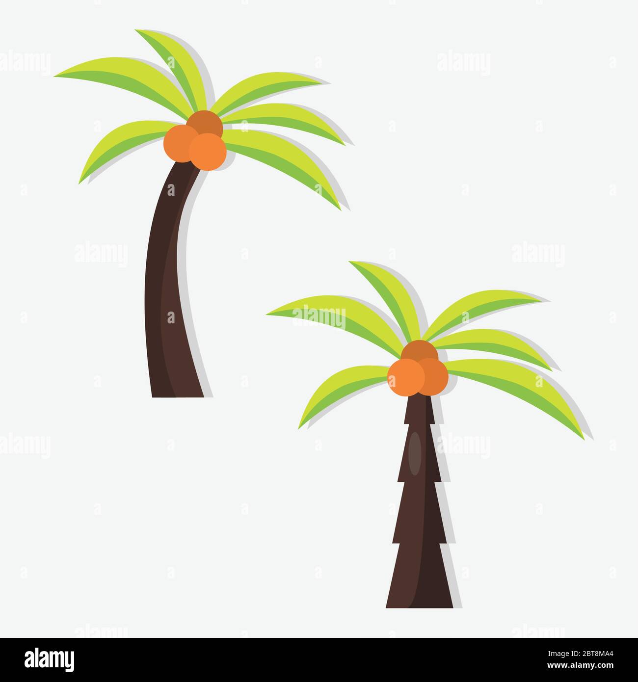 coconut tree and palm tree isolated vector illustration Stock Vector