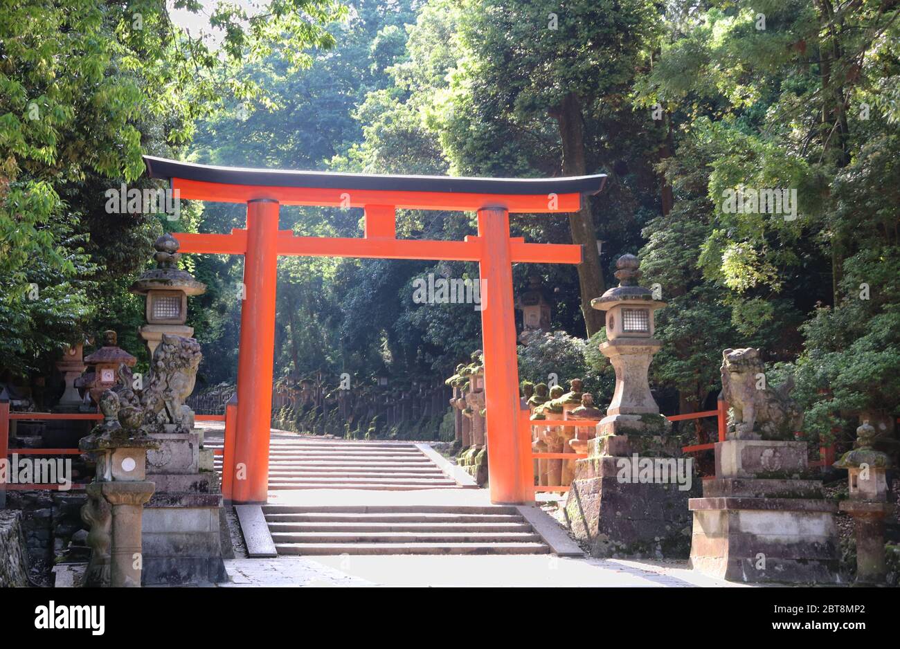 Japanese Shinto shrine red torii gate (from Kasuga-taisha, Nara - World Heritage Stock Photo