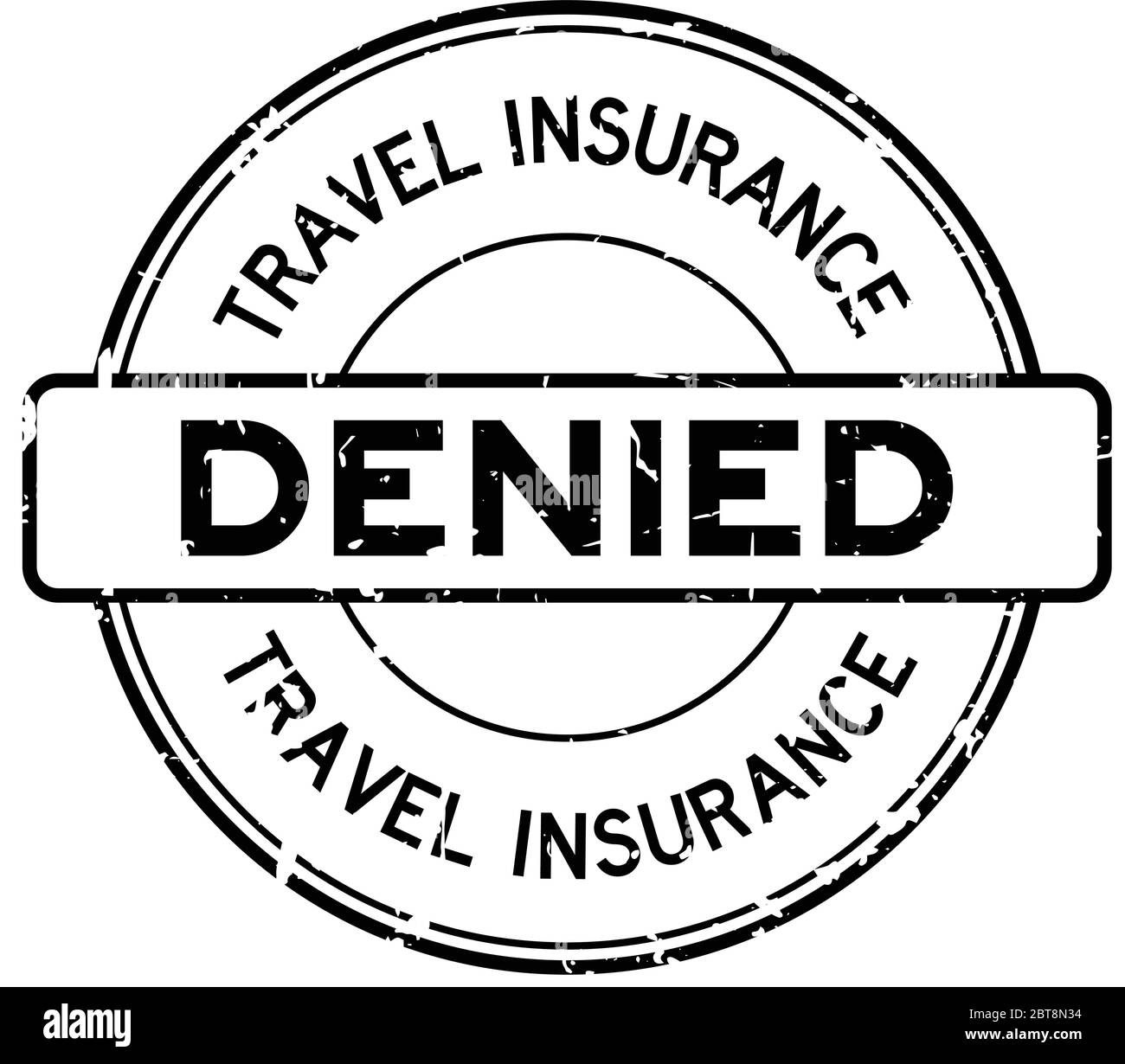 Grunge black travel insurance approved round rubber seal stamp on white background Stock Vector