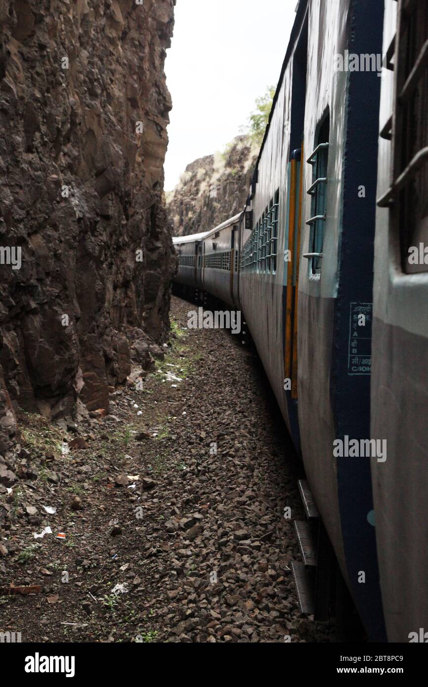 Indian Railways, Railway privatisation, Railways Line / Track, Special train, Speed of trains, Railways - lifeline of India history and heritage. Indi Stock Photo
