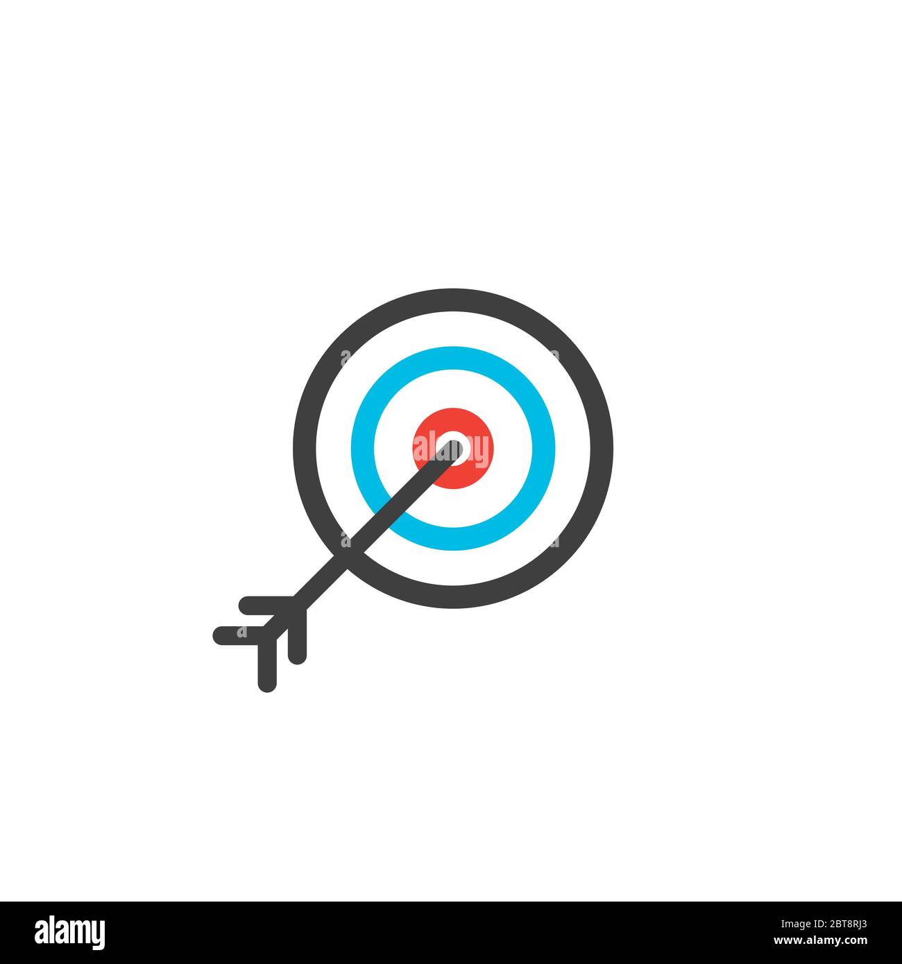 Archery Target with arrow in the bulls eye icon, Stock vector ...