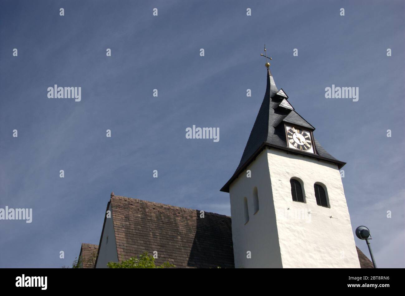 Tower of a medieval chuch in Kalletal-Talle, Germany Stock Photo - Alamy