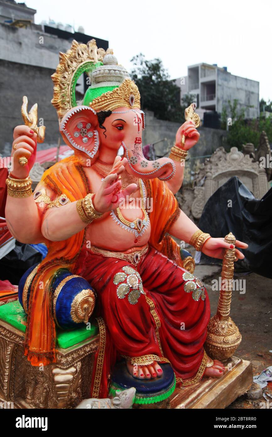 Big Ganesha statue, Close-up - idol of Lord Ganesha, Hindu God Ganesha ...