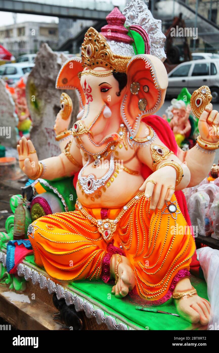 Big Ganesha statue, Close-up - idol of Lord Ganesha, Hindu God Ganesha ...