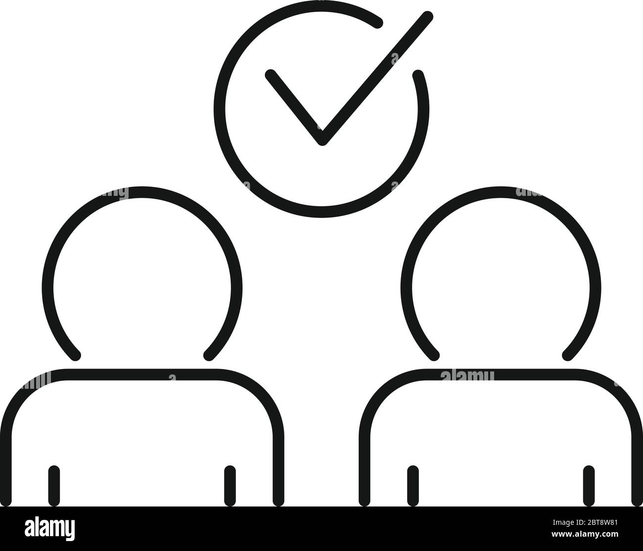 Approved collaboration icon. Outline approved collaboration vector icon ...