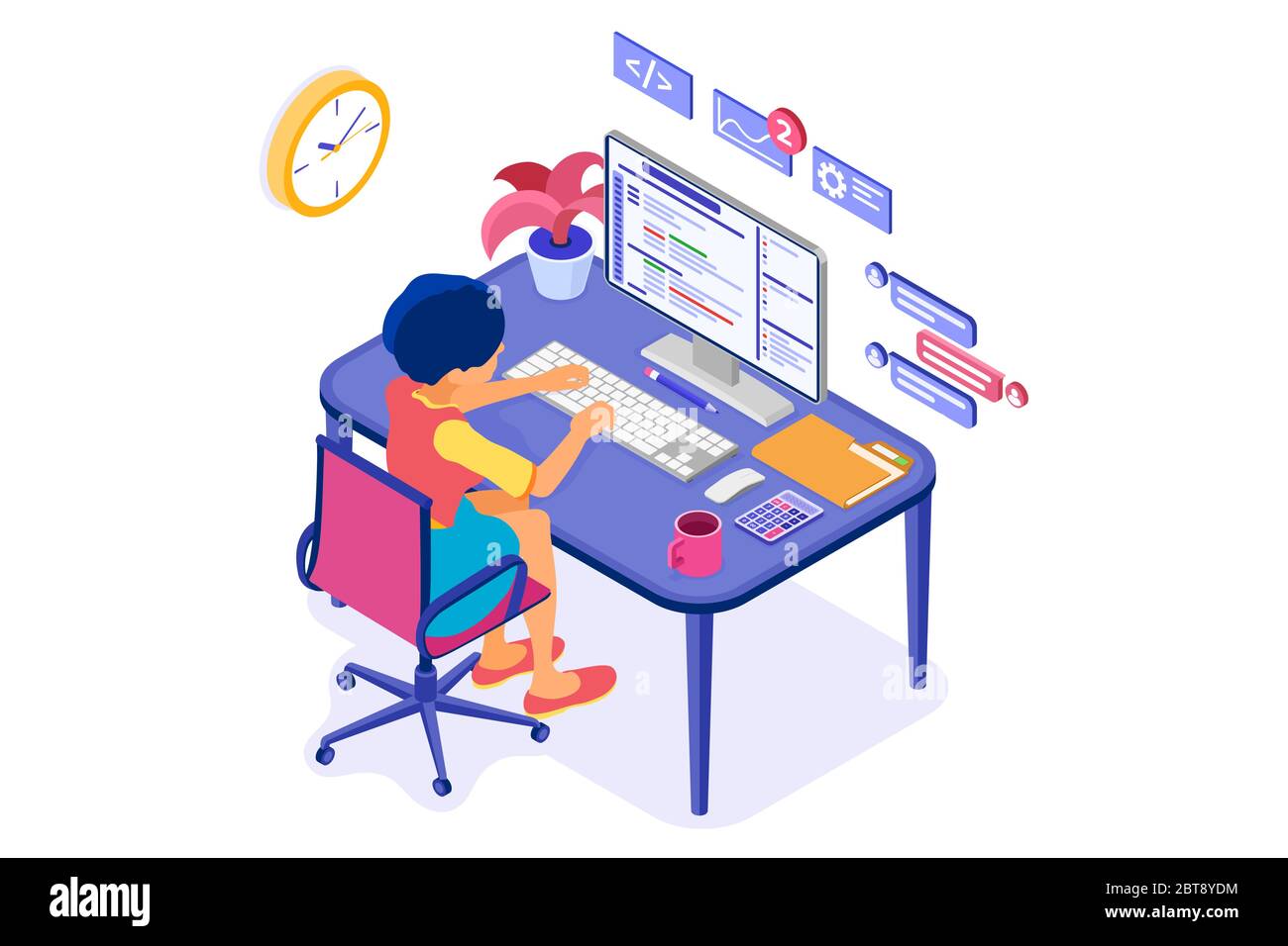 Programmer Developing Program Stock Vector Image & Art - Alamy