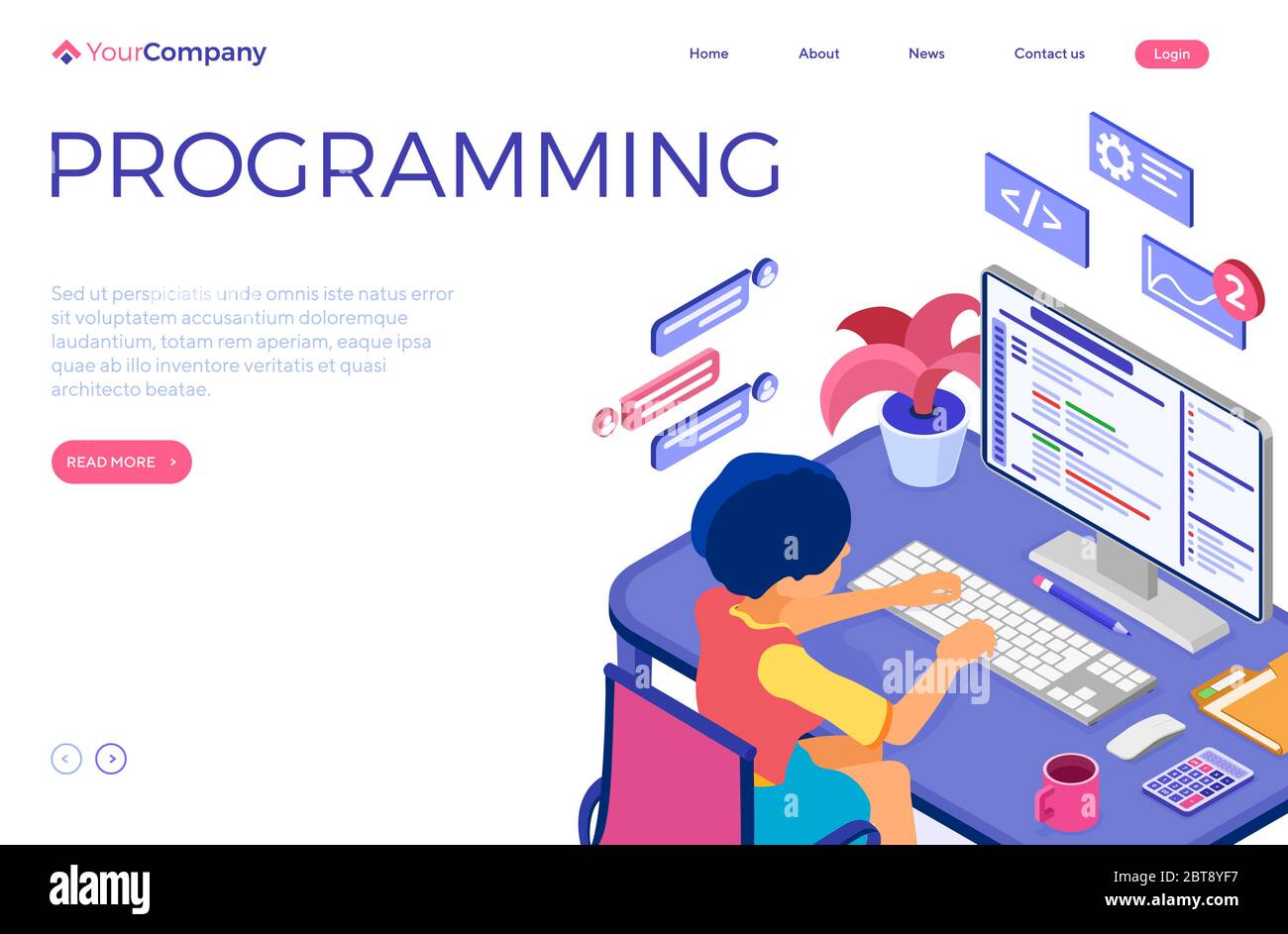 Programmer Developing Program Stock Vector Image & Art - Alamy