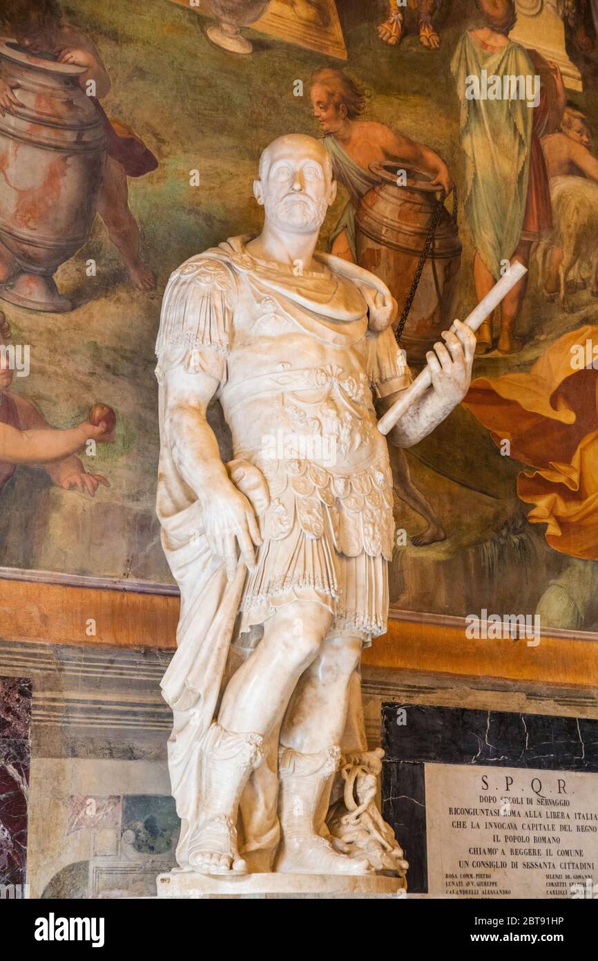 Statue of Marco Antonio Colonna in the Capitoline Museum in Rome Italy Stock Photo