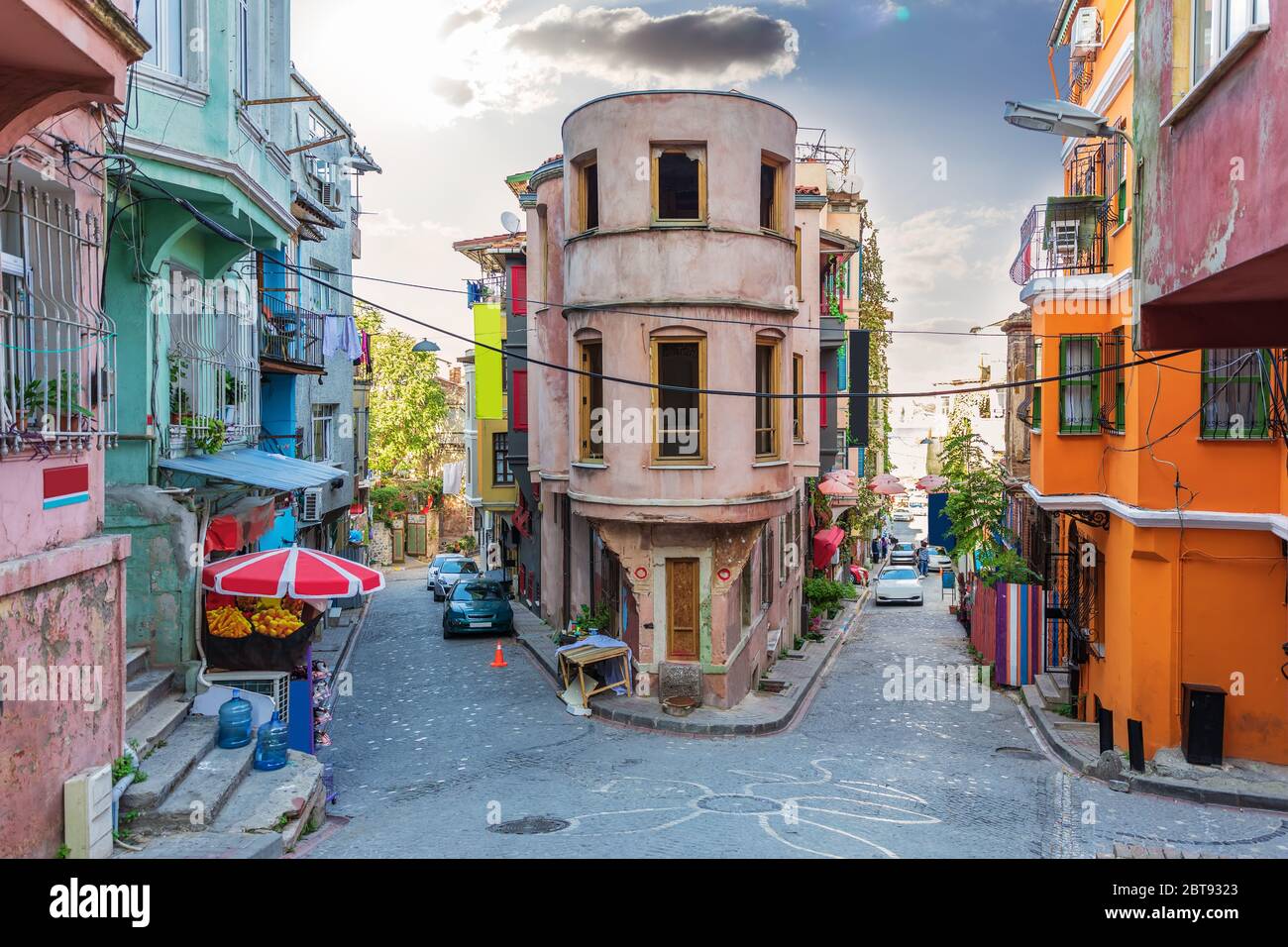 istanbul old streets in balat district turkey stock photo alamy