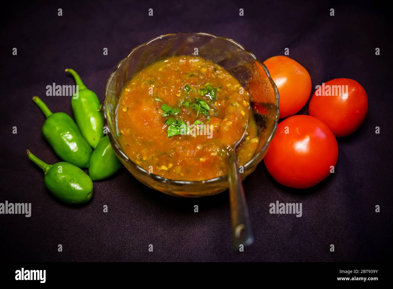 Tomato Onion Chilli Coriander Mixed Nepali Indian Style Tomato Pickle