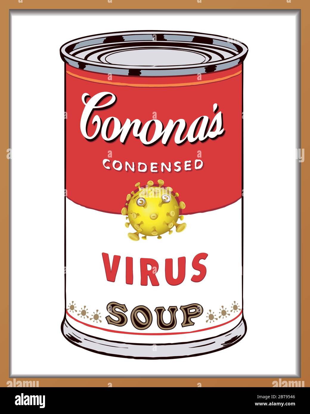 Coronavirus Pop Art Soup Can Warhol Style Stock Vector