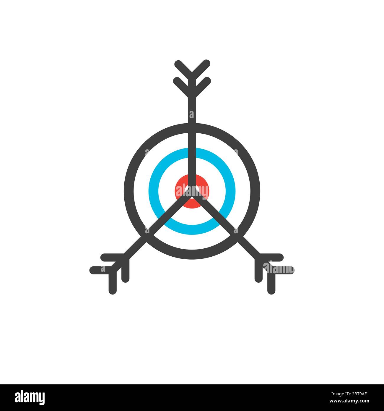 Archery Target with arrow in the bulls eye icon, Stock vector ...