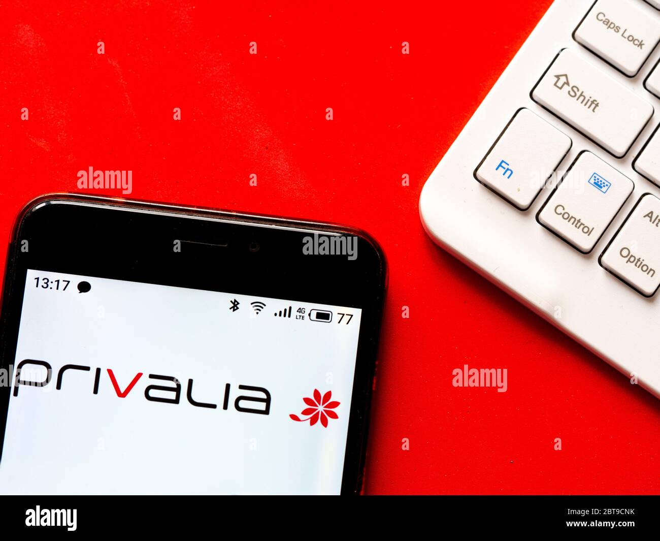 In this photo illustration e-commerce Privalia logo is seen displayed on a  smartphone Stock Photo - Alamy