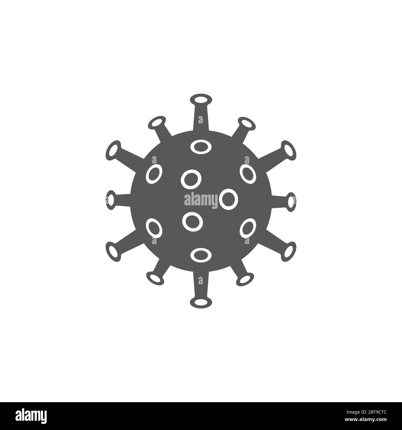 Coronavirus flat monochrome icon. Novel coronavirus 2019-nCoV. Stock Photo