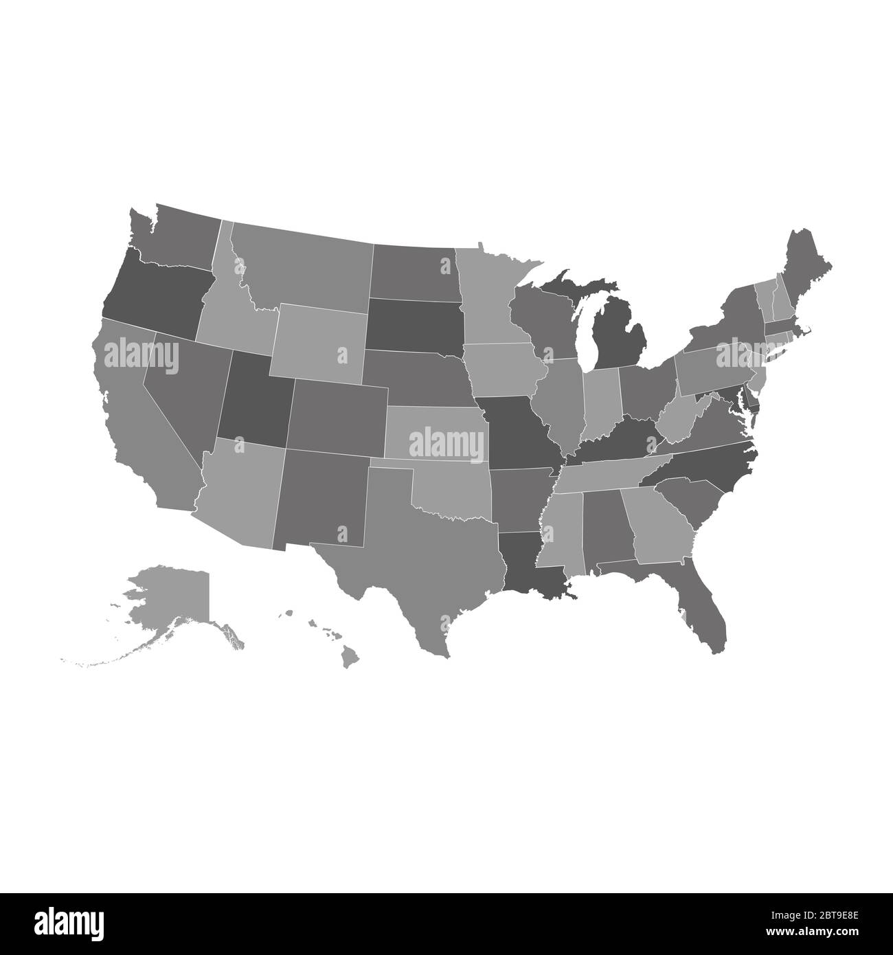United States map USA map in grey - United States Map Usa Map In Grey Color Palette All States Are Separately 2BT9E8E