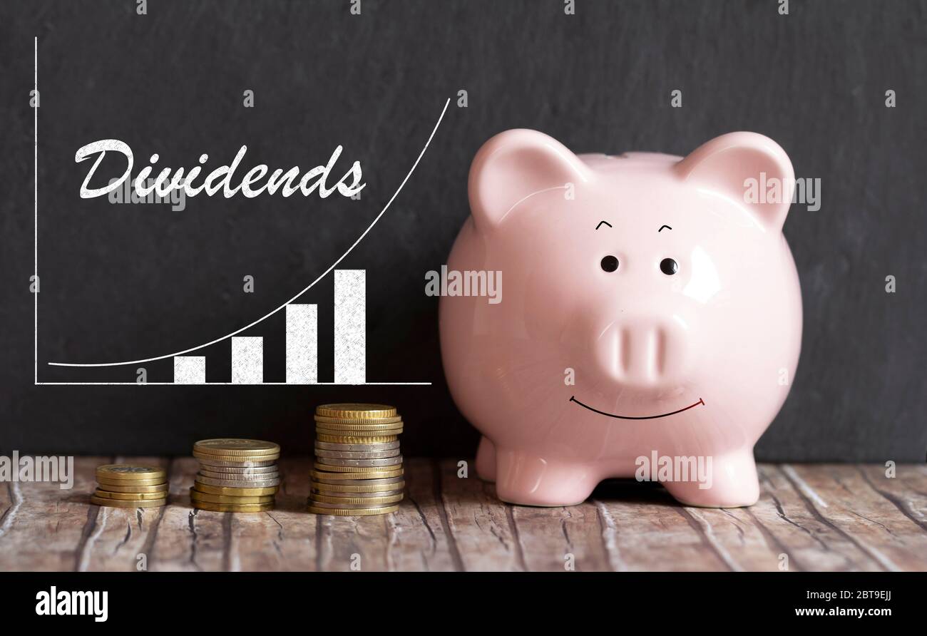 piggy bank dividend growth investment Stock Photo