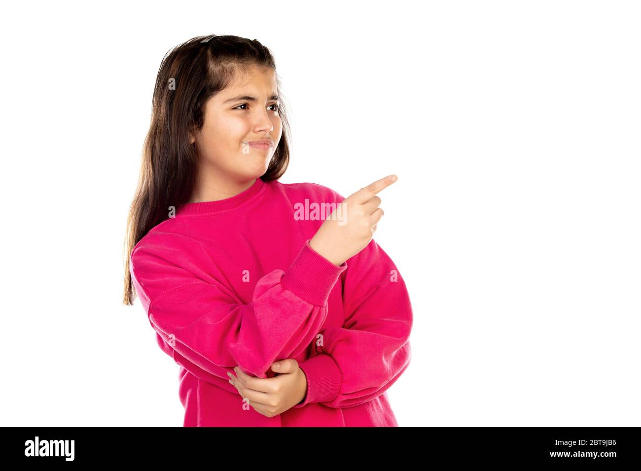 Adorable young girl isolated on a white background Stock Photo - Alamy