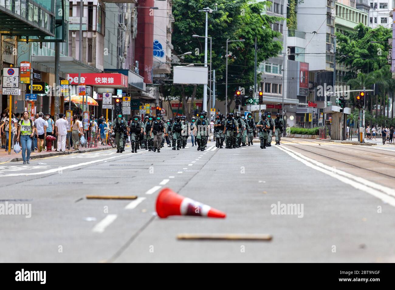 Hong Kong, 24th May 2020.HK Police moving locations. Credit: David Ogg / Alamy Live News Stock Photo