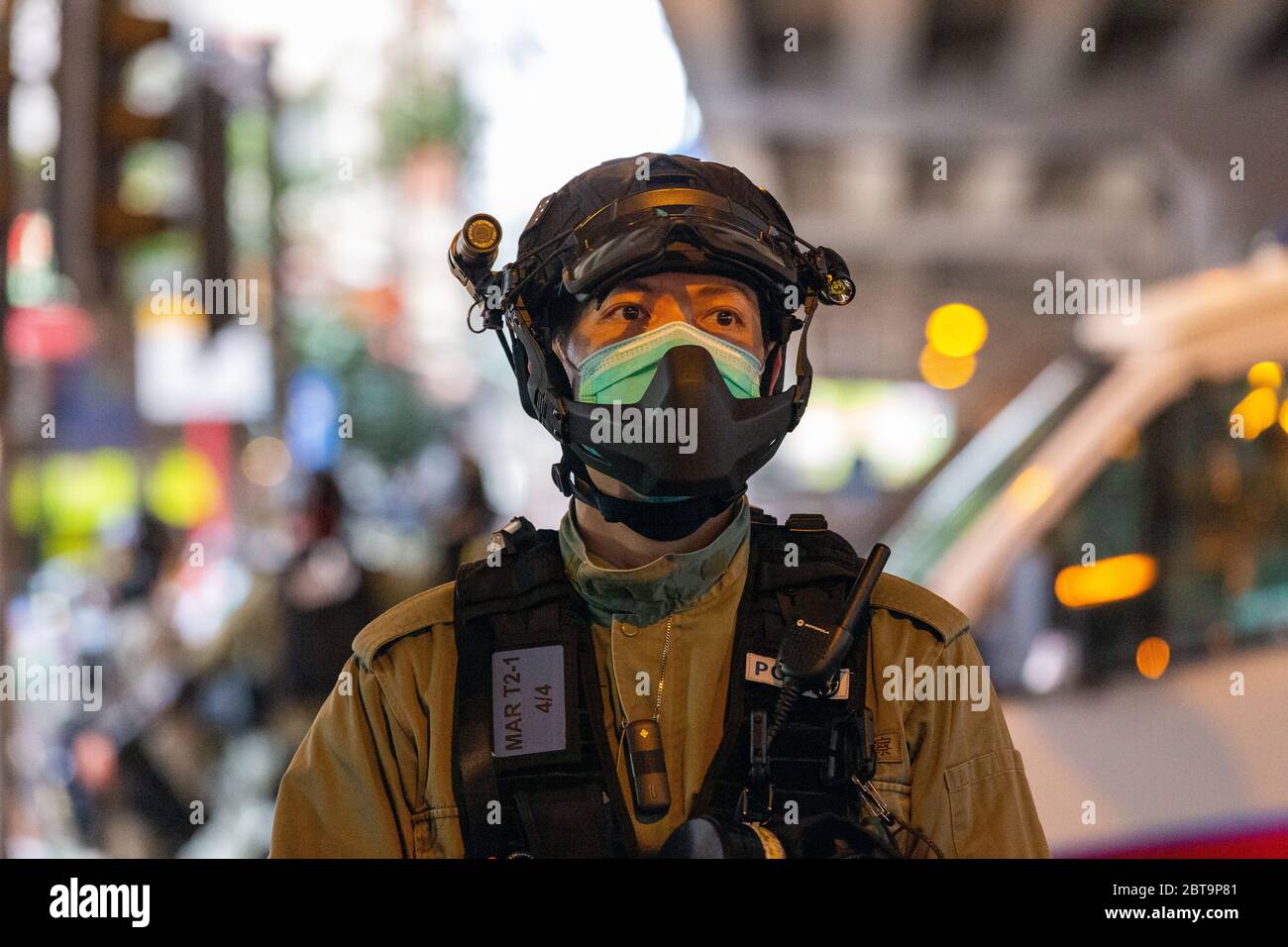 Hong Kong, 24th May 2020. .HK Police officer. Credit: David Ogg / Alamy Live News Stock Photo
