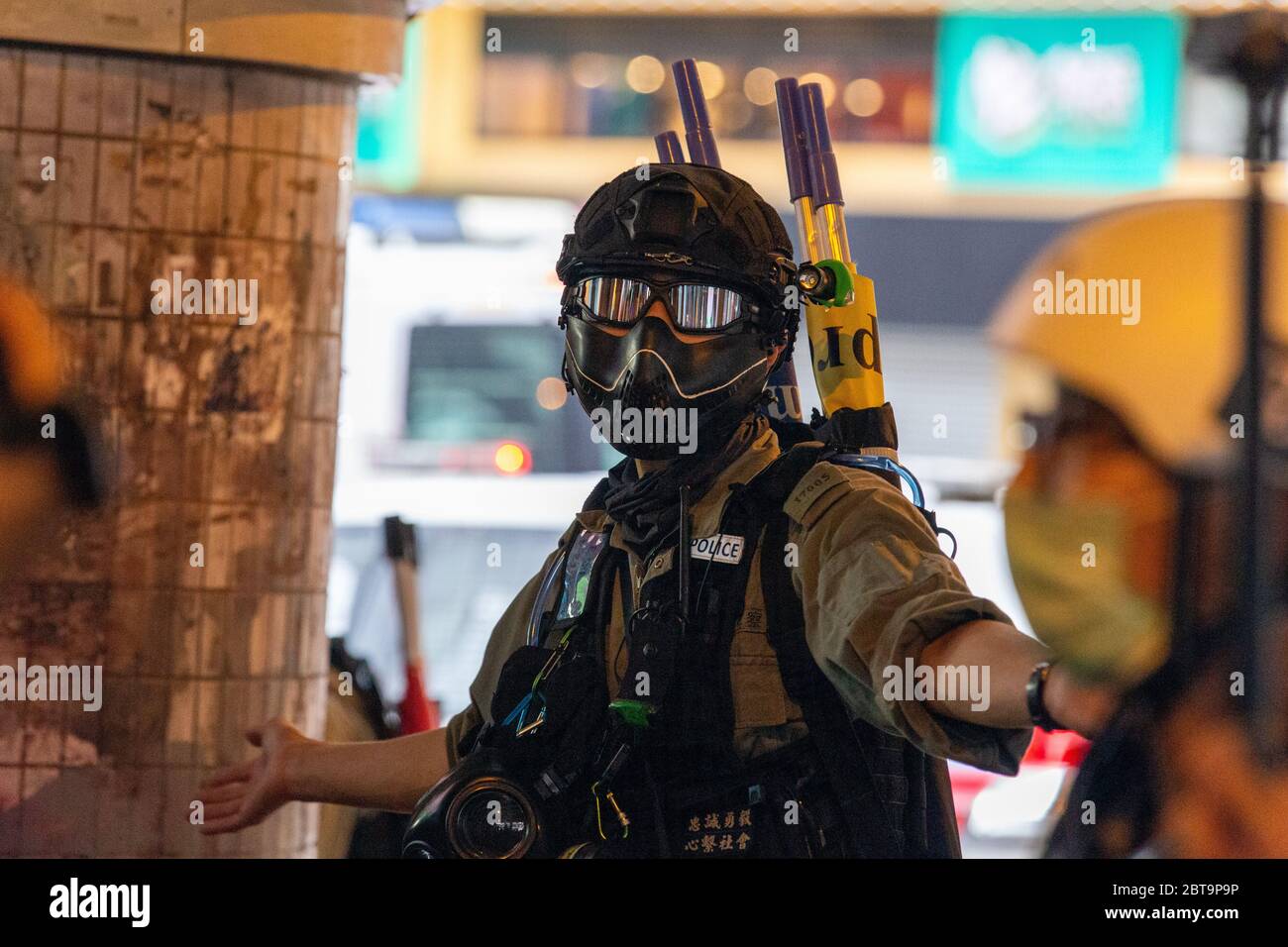 Hong Kong, 24th May 2020. HK Police officer. .Credit: David Ogg / Alamy Live News Stock Photo