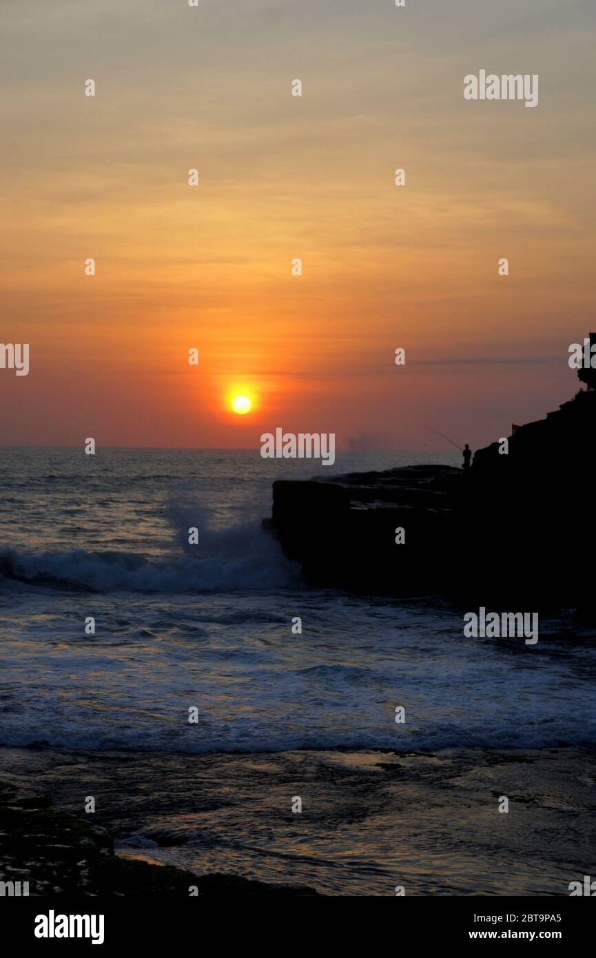 Sunset at Uluwatu Beach in Bali Stock Photo Alamy