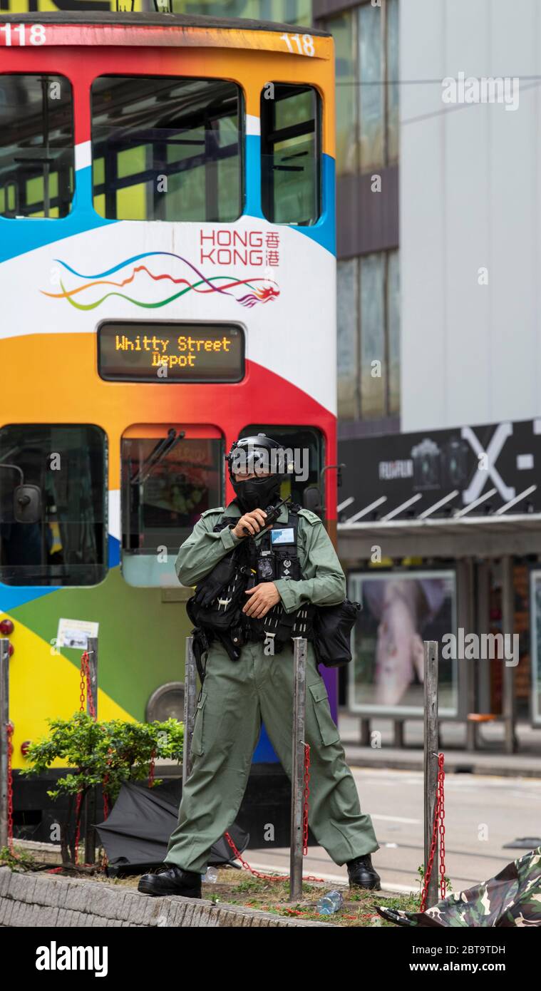 Hong Kong, China. 24th May, 2020. HONG KONG, HONG KONG SAR, CHINA: MAY 24th 2020. Alamy Live news/Jayne Russell Credit: Jayne Russell/Alamy Live News Stock Photo