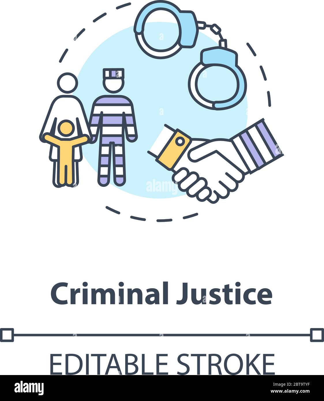 Criminal justice concept icon Stock Vector