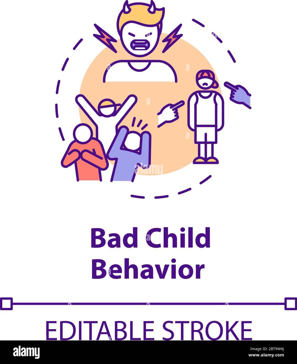Bad child behavior concept icon Stock Vector Image & Art - Alamy