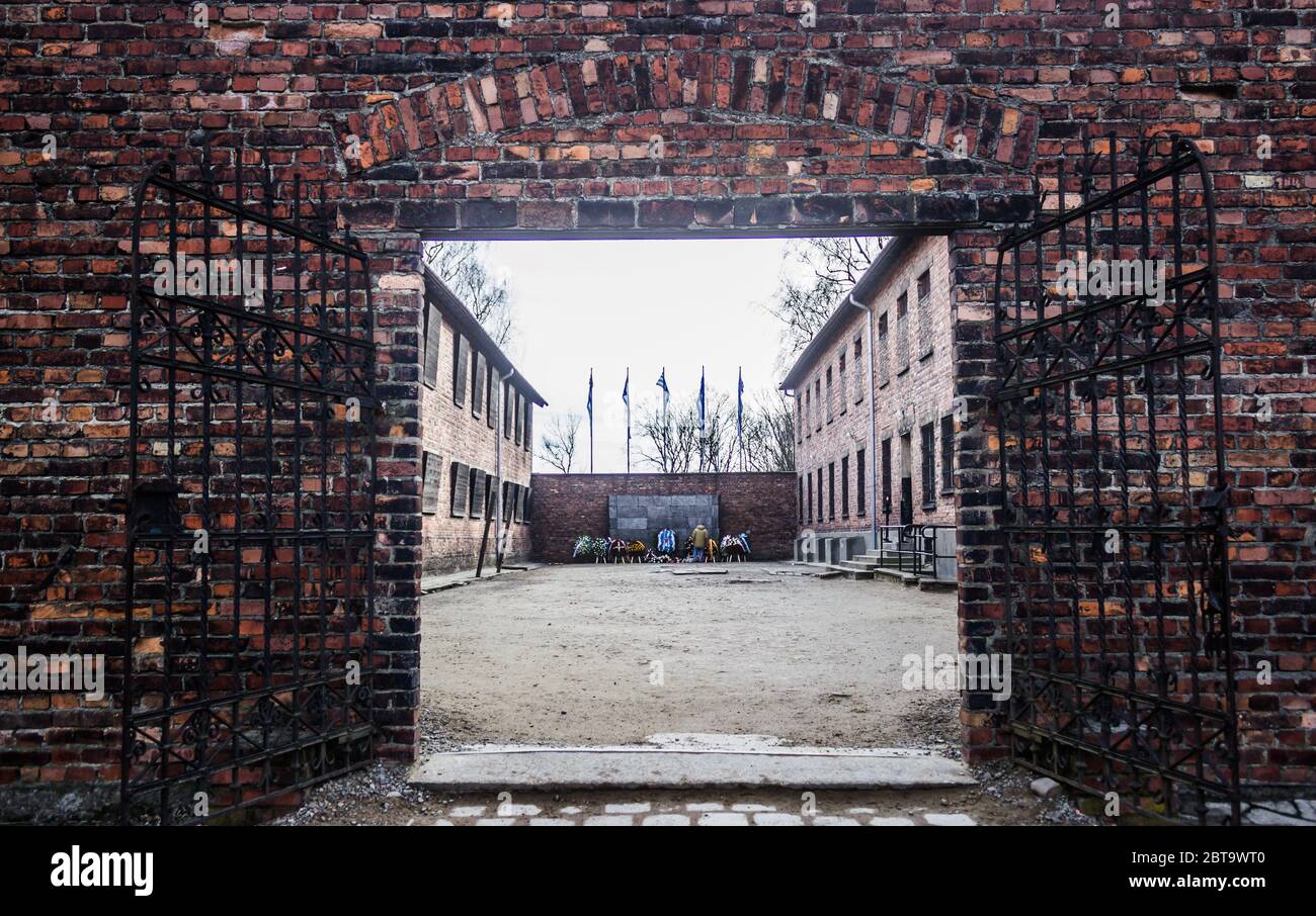 Auschwitz punishment square Stock Photo