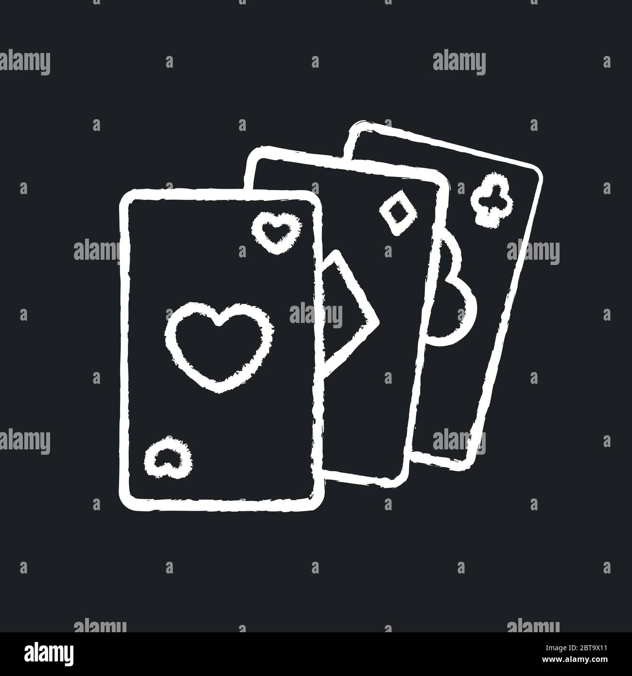 Card game chalk white icon on black background Stock Vector Image & Art -  Alamy