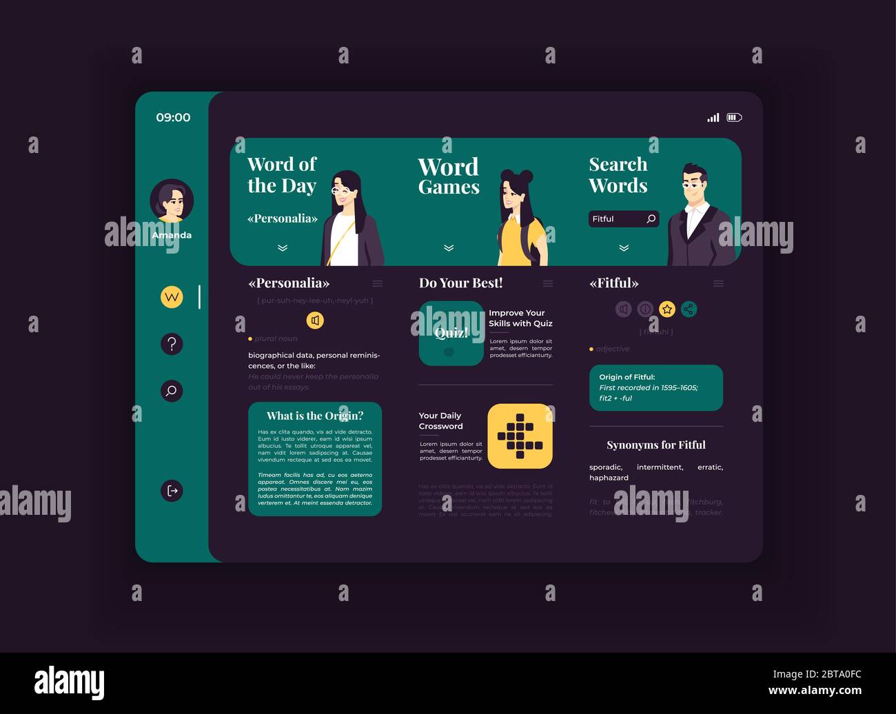 Online encyclopedia tablet interface vector template Stock Vector Image ...