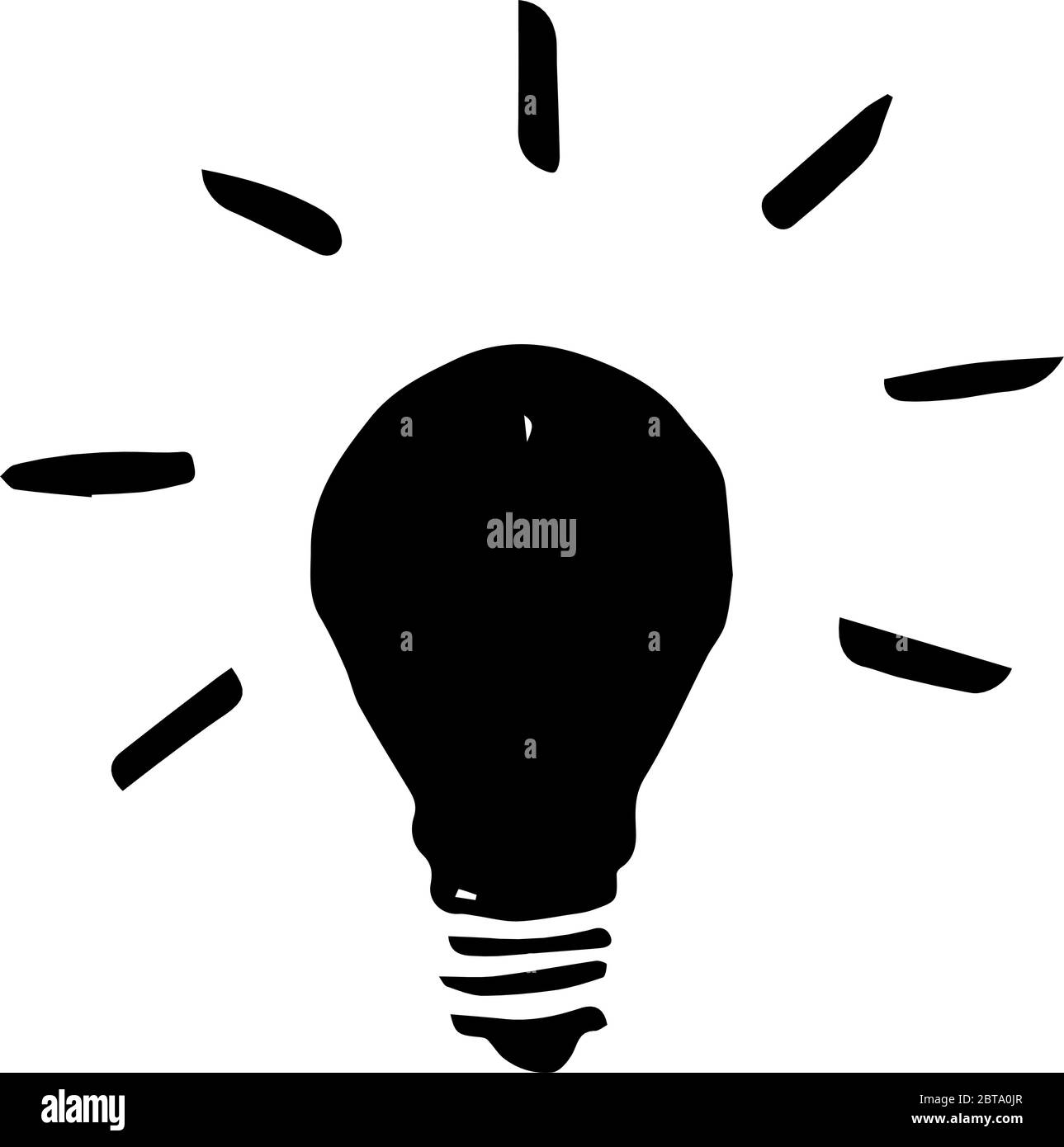 Light Bulb Hand Drawn Vector Doodle Single Icon Stock Vector
