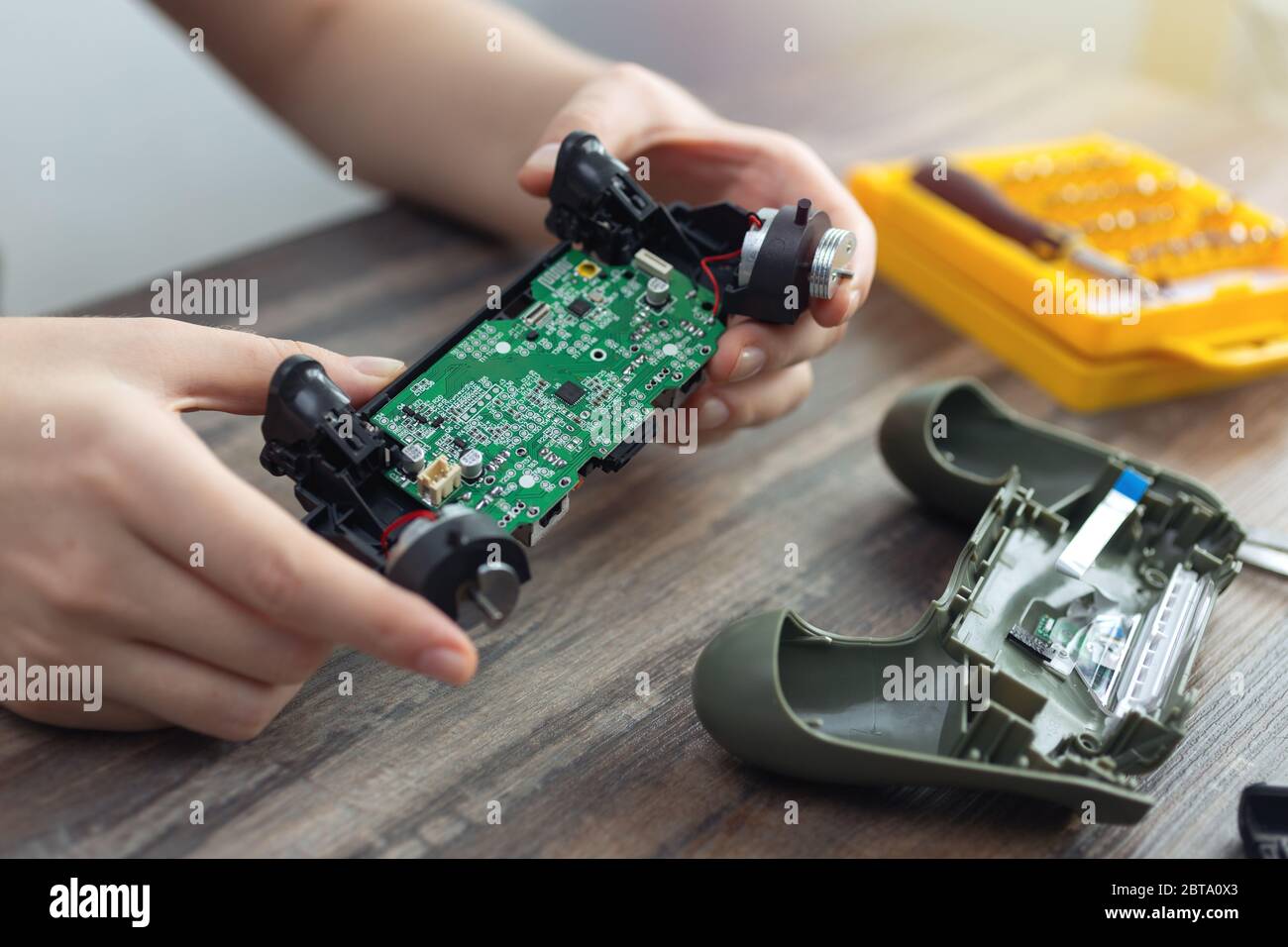 Toronto, Canada Mat, 23,2020 Close up of disassemble game controller