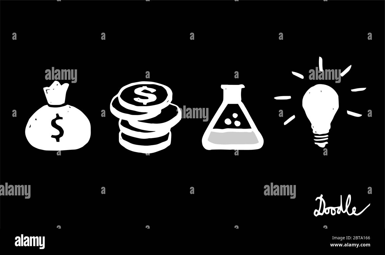 Business Hand Drawn Vector Doodle Set Black Stock Vector Image & Art ...
