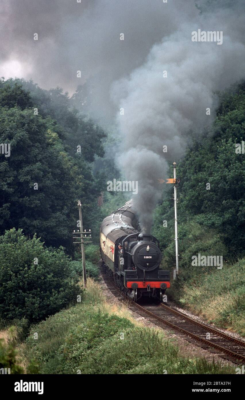Steam train on the West Somerset Heritage Railway, Somerset, England