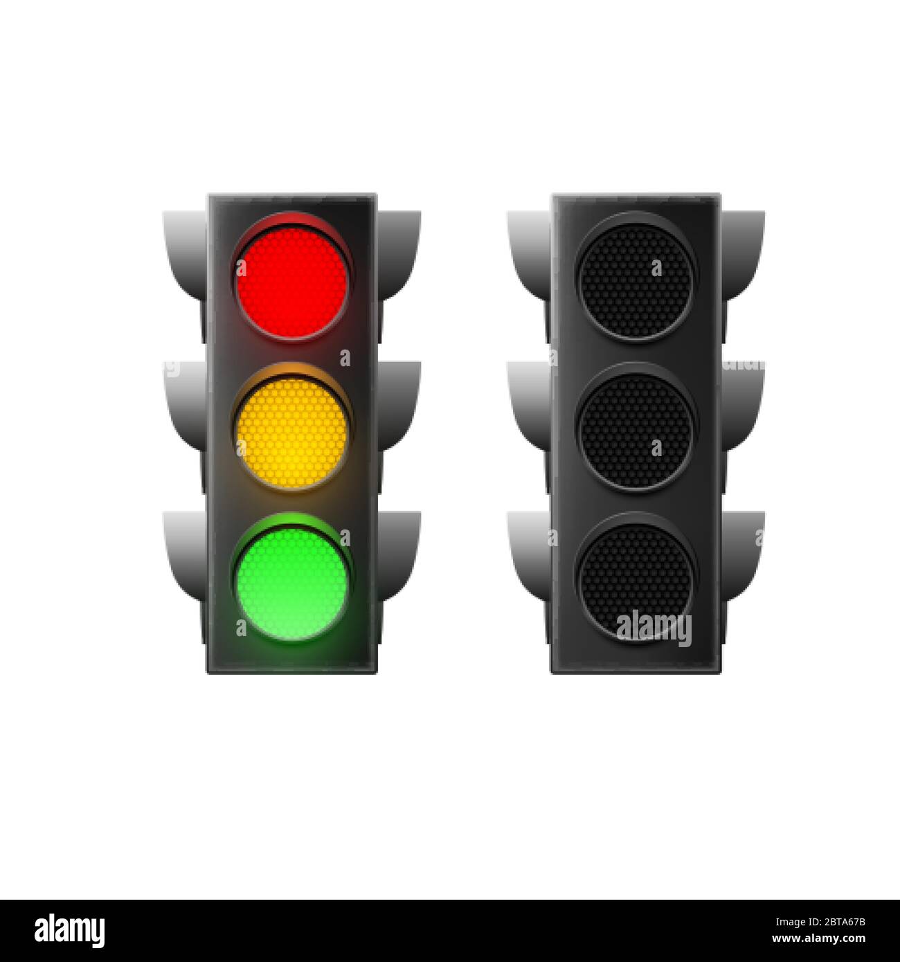 Realistic traffic light. Traffic Laws. Vector illustration isolated on